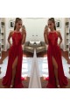 Long Red Lace Chiffon Prom Formal Evening Party Dresses 3020855