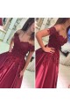 Ball Gown Off-the-Shoulder Purple Long Lace Prom Formal Evening Party Dresses 3020858