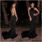 Mermaid Backless Long Black Prom Formal Evening Party Dresses 3020863