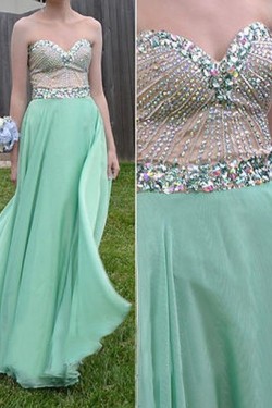 Beaded Sweetheart Long Chiffon Prom Formal Evening Party Dresses 3020877