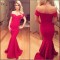 Mermaid Off-the-Shoulder Long Red Prom Formal Evening Party Dresses 3020879