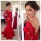 Mermaid Long Red Lace Long Sleeves Prom Formal Evening Party Dresses 3020883