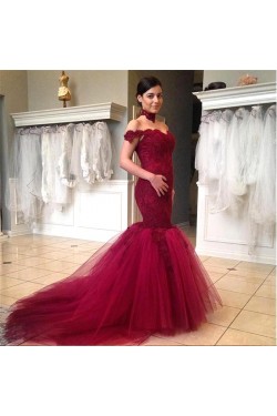 Mermaid Off-the-Shoulder Lace Long Prom Formal Evening Party Dresses 3020895