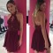 A-Line Halter Lace Chiffon Short Prom Homecoming Cocktail Graduation Dresses 3020896