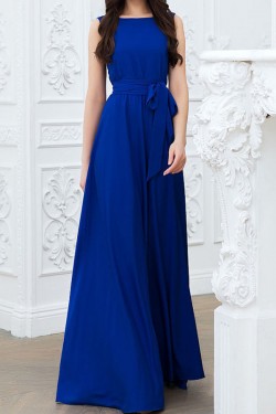 Long Blue Sleeveless Prom Formal Evening Party Dresses 3020897
