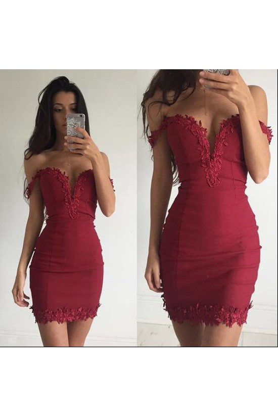 Short/Mini Burgundy Prom Homecoming Cocktail Graduation Party Dresses 3020898