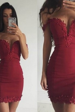 Short/Mini Burgundy Prom Homecoming Cocktail Graduation Party Dresses 3020898