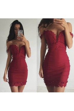 Short/Mini Burgundy Prom Homecoming Cocktail Graduation Party Dresses 3020898
