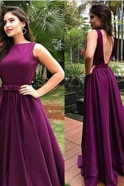 A-Line Long Purple Prom Formal Evening Party Dresses 3020901