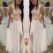 Long White Lace and Chiffon Prom Formal Evening Party Dresses 3020906