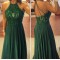Long Green Lace Appliques and Chiffon Prom Formal Evening Party Dresses 3020907