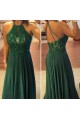 Long Green Lace Appliques and Chiffon Prom Formal Evening Party Dresses 3020907