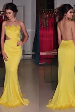 Mermaid Long Yellow Prom Formal Evening Party Dresses 3020912