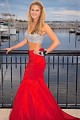 Beaded Two Pieces Mermaid Long Prom Formal Evening Party Dresses 3020913