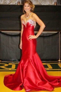Mermaid Long Red Prom Formal Evening Party Dresses 3020918