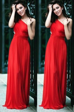 Long Red Chiffon Prom Formal Evening Party Dresses 3020921