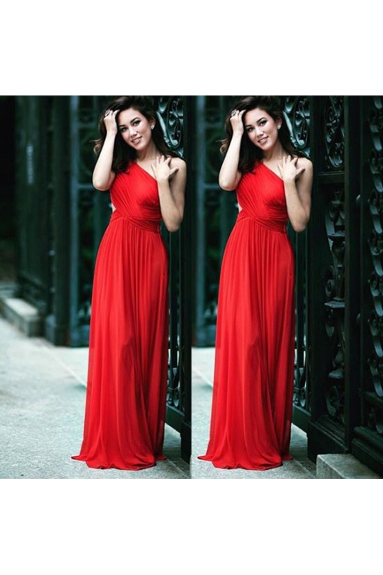 Long Red Chiffon Prom Formal Evening Party Dresses 3020921