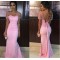 Mermaid Long Pink Lace Appliques Prom Formal Evening Party Dresses 3020923
