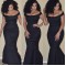Mermaid Off-the-Shoulder Long Black Prom Formal Evening Party Dresses 3020925