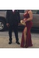 Sexy Mermaid Burgundy Long Prom Formal Evening Party Dresses 3020931