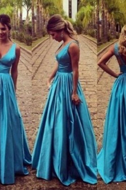A-Line V-Neck Long Prom Formal Evening Party Dresses 3020933