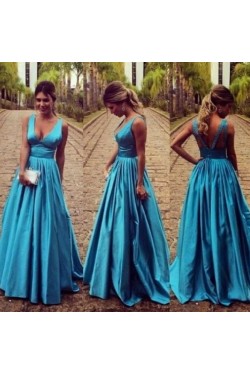 A-Line V-Neck Long Prom Formal Evening Party Dresses 3020933