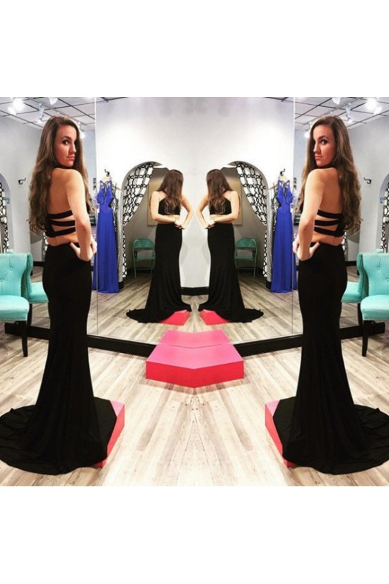 Two Pieces Long Black Prom Formal Evening Party Dresses 3020938