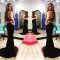 Two Pieces Long Black Prom Formal Evening Party Dresses 3020938