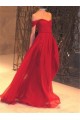 Long Red Off-the-Shoulder Chiffon Prom Formal Evening Party Dresses 3020940