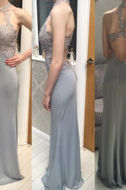 Sheath Beaded Lace Appliques Long Prom Formal Evening Party Dresses 3020946