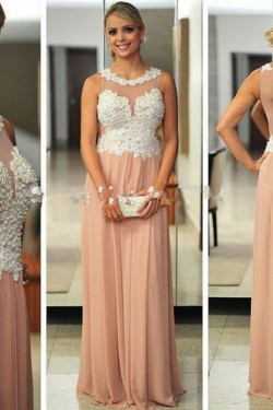Beaded Lace Appliques Chiffon Long Prom Formal Evening Party Dresses 3020947