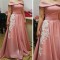 A-Line Off-the-Shoulder Lace Appliques Long Prom Formal Evening Party Dresses 3020951