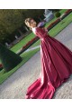 Ball Gown Long Red Long Sleeves Lace Off-the-Shoulder Prom Formal Evening Party Dresses 3020956