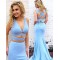 Long Blue V-Neck Mermaid Prom Formal Evening Party Dresses 3020960