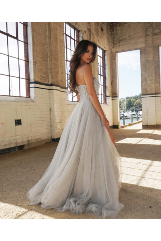Beaded Spaghetti Straps Long Prom Formal Evening Party Dresses 3020962