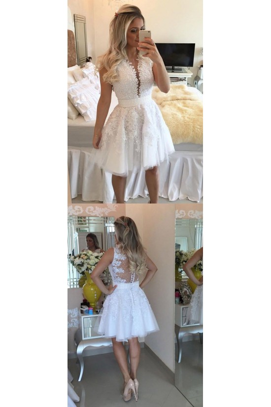 Beaded Lace Short White Prom Homecoming Cocktail Graduation Dresses 3020964 Beaded Lace Short White Prom Homecoming Cocktail Graduation Dresses 3020964