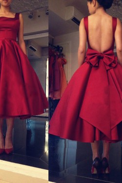 Red Satin Prom Formal Evening Party Dresses 3020978