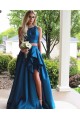 Satin Royal Blue Prom Formal Evening Party Dresses 3020980