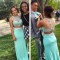 Long Blue Beaded Two Pieces Prom Formal Evening Party Dresses 3020996