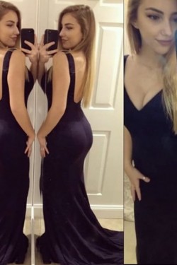 Mermaid V-Neck Long Prom Formal Evening Party Dresses 3020998