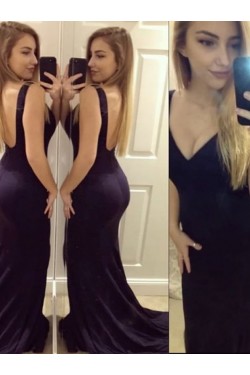 Mermaid V-Neck Long Prom Formal Evening Party Dresses 3020998