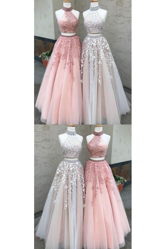 Latest Two Pieces Prom Dresses Beaded Lace Evening Gowns 601003 Latest Two Pieces Prom Dresses Beaded Lace Evening Gowns 601003