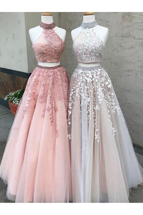 Latest Two Pieces Prom Dresses Beaded Lace Evening Gowns 601003 Latest Two Pieces Prom Dresses Beaded Lace Evening Gowns 601003