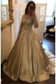 Elegant Long Sleeves Lace Prom Dresses Ball Gown Evening Gowns 601005