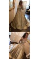 Elegant Long Sleeves Lace Prom Dresses Ball Gown Evening Gowns 601005