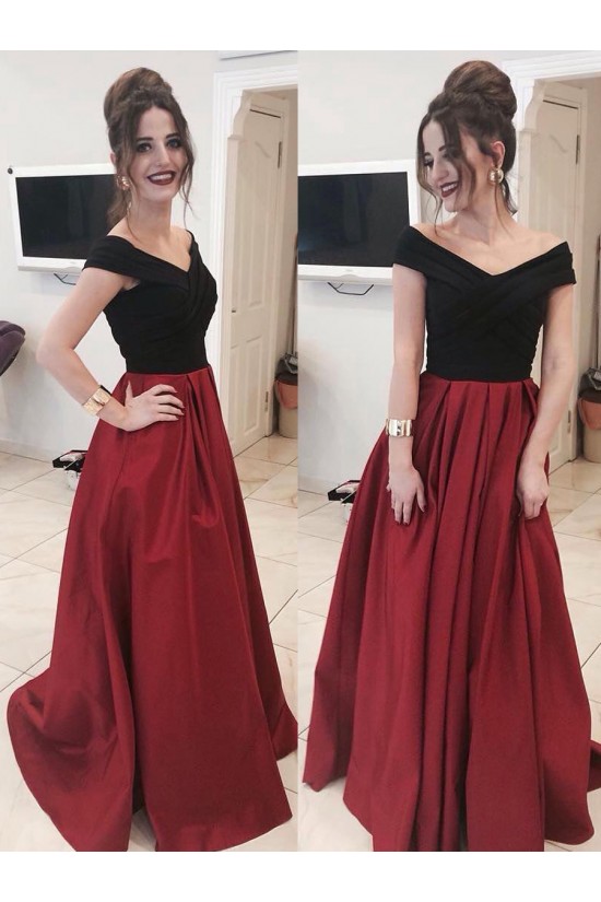 A-Line Long Prom Dresses Off-the-Shoulder Evening Gowns 601006 A-Line Long Prom Dresses Off-the-Shoulder Evening Gowns 601006