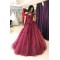 Affordable Ball Gown Lace Prom Dresses Off-the-Shoulder Evening Gowns 601009