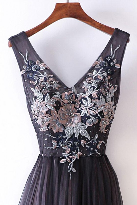 Elegant A-Line V-Neck Long Prom Dresses Evening Gowns 601010 Elegant A-Line V-Neck Long Prom Dresses Evening Gowns 601010