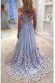 Affordable A-Line Off-the-Shoulder Long Prom Dresses Evening Gowns 601011