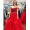 Inexpensive Two Pieces Prom Dresses Long Red Lace Prom Dresses Evening Gowns 601012